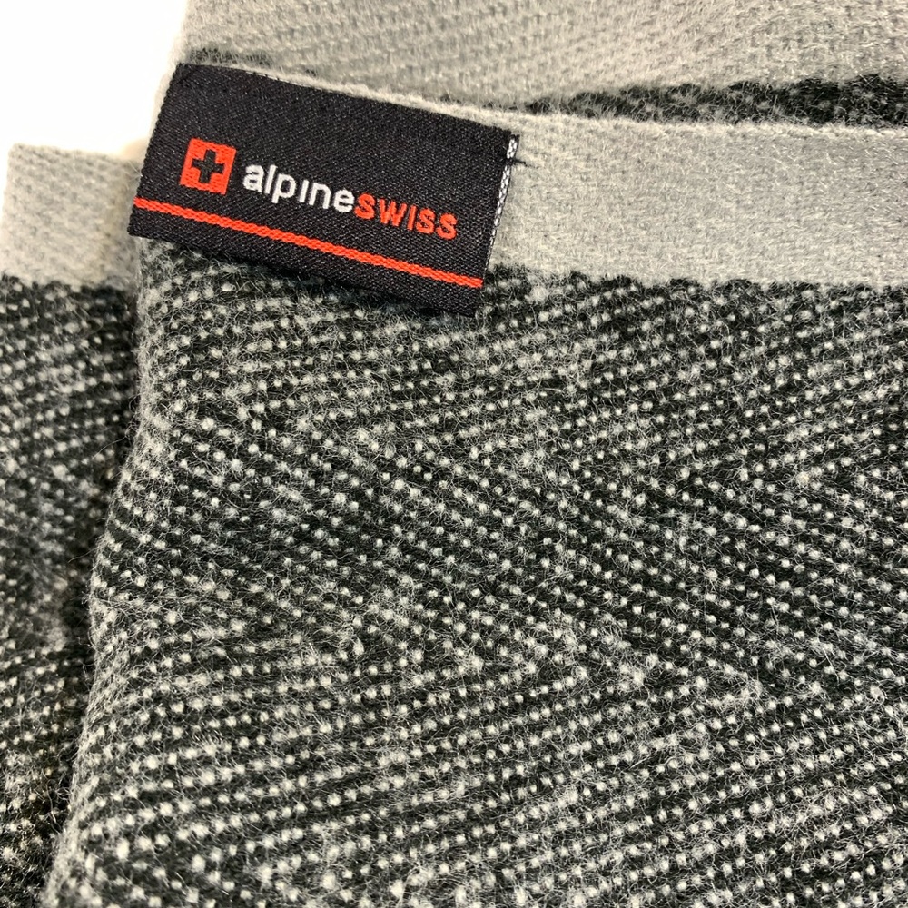 Alpine Swiss Charcoal Knit Scarf